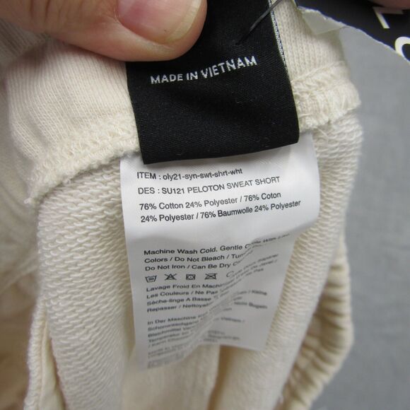 Peloton Women’s Size Large Unwind French Terry Cloth Women's Shorts Cream NWT - Picture 12 of 13